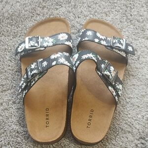 Torrid Black Floral Women's Sandals